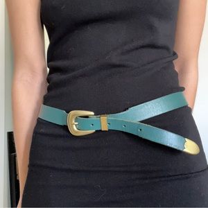 Vintage English leather brass belt